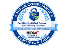 HIPAA Compliance Certification — certified by HIPAA Exams, accredited under IACET standards
